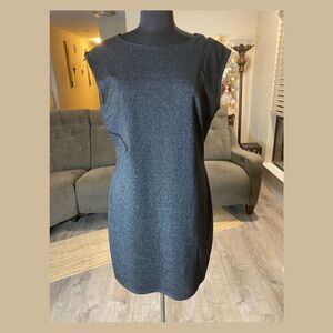 Jennifer Lopez Black Shimmer Sleeveless Mini Dress – Women’s 14